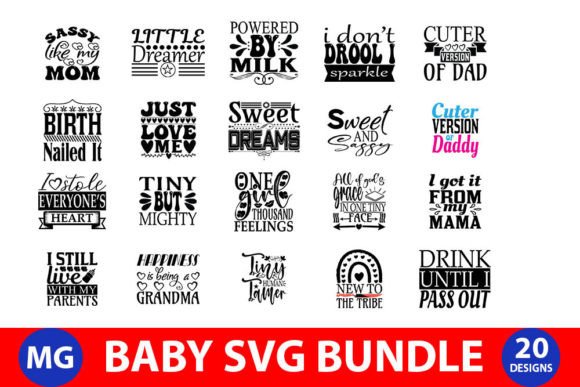 Baby Bundle Graphics for Crafts and Digital Sellers