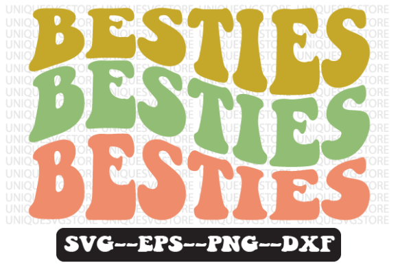 Besties Quote Retro Svg Design for Crafts and Graphics