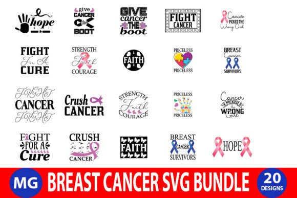 Breast Cancer Bundle: Graphics for Crafts & Local Branding