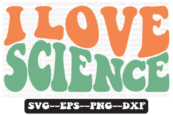 I Love Science Quote Retro Svg Design for Crafts and Graphics