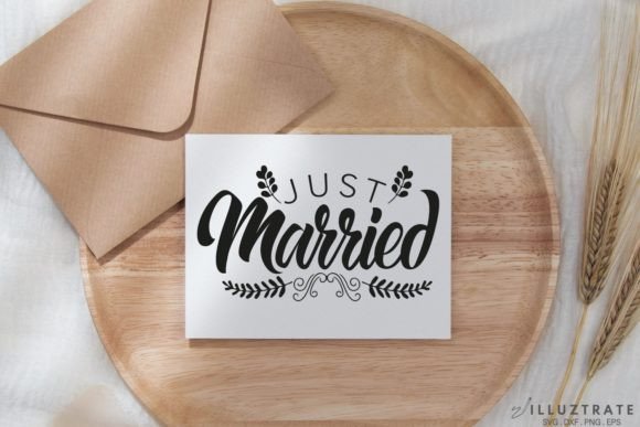 Just Married SVG Cut File Wedding for Crafts and Graphics
