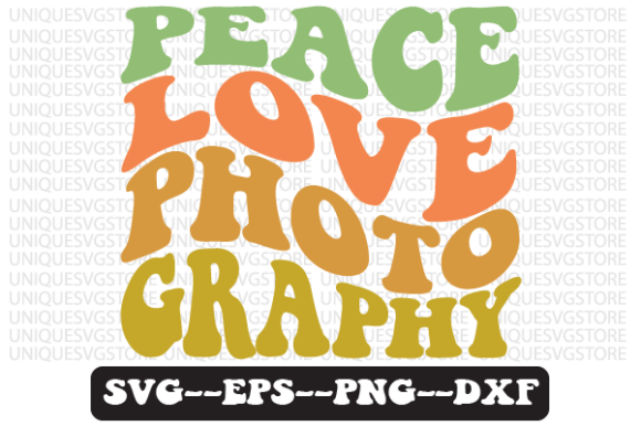 Peace Love Photography Retro Svg Design for Crafts and Graphics