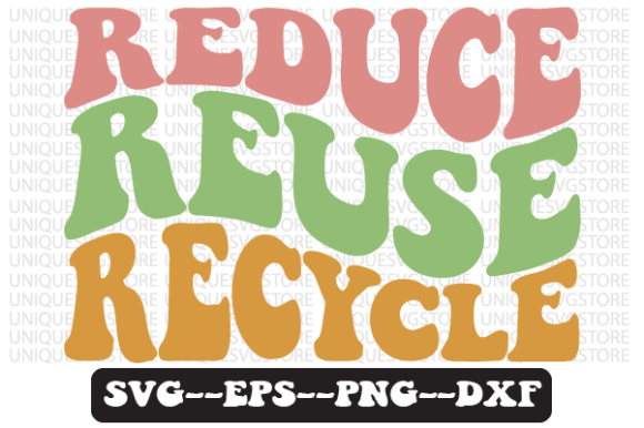 Reduce Reuse Recycle Retro Svg Design for Crafts and Graphics